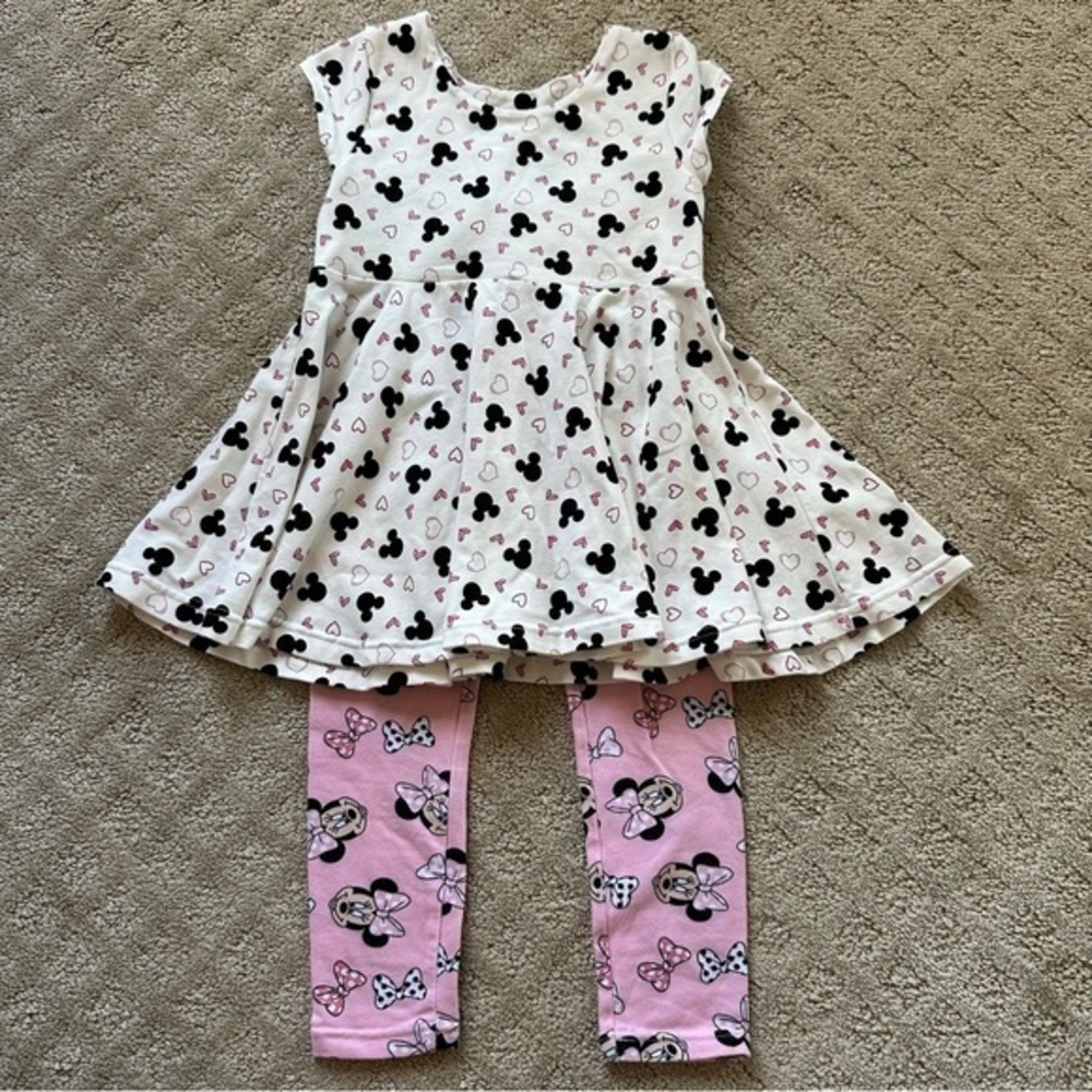 NFS. Minnie Mouse legging set, custom made from Etsy shop, size 18m-24m, EUC